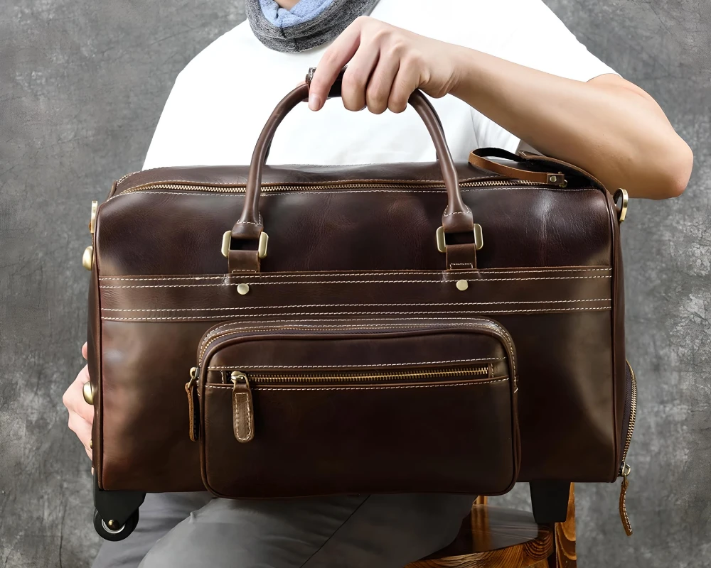 womens leather carry on luggage